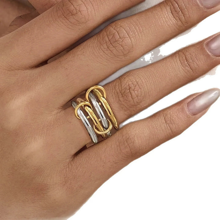 Alexandria Two-Tone Stacked Ring