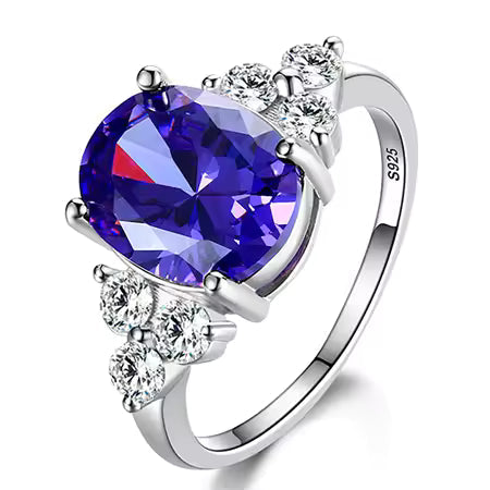 Zircon Oval Wedding Ring