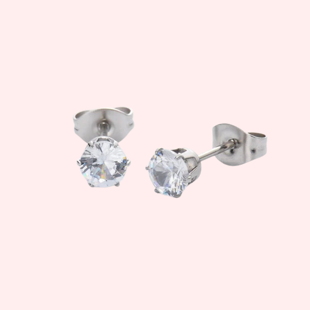 Clear Cubic Zirconia Hypoallergenic Earrings