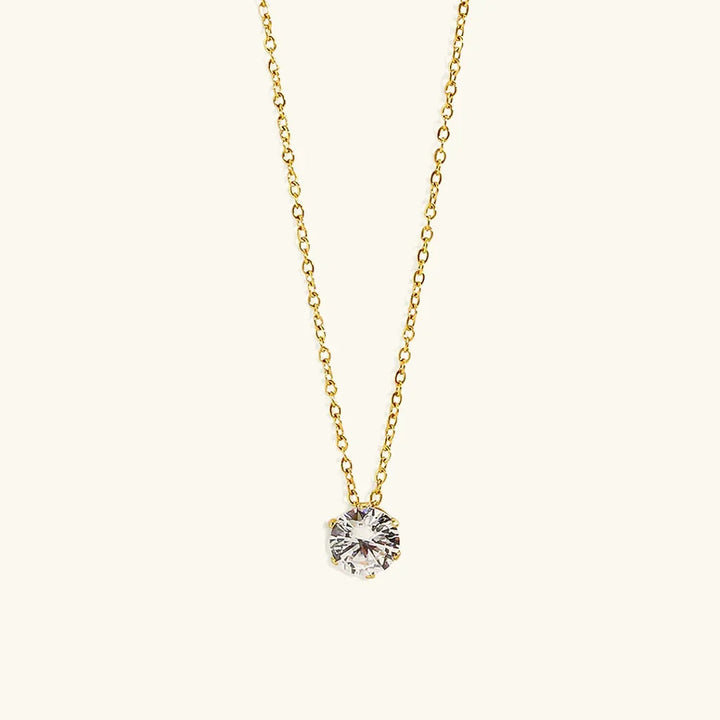 Kyla Solitaire Gold Necklace