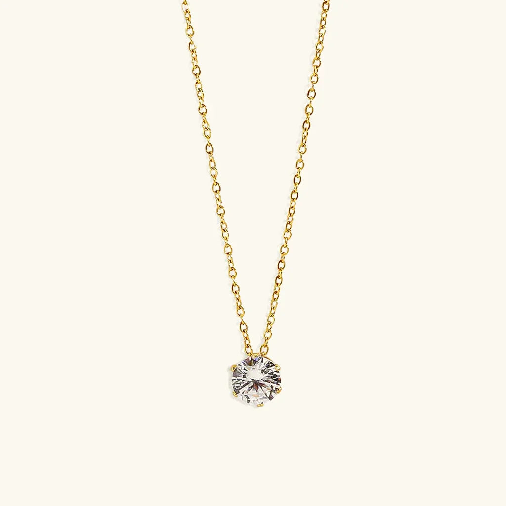 Kyla Solitaire Gold Necklace