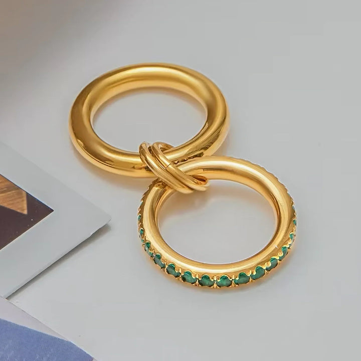 Viridian Stacked Diamond Ring