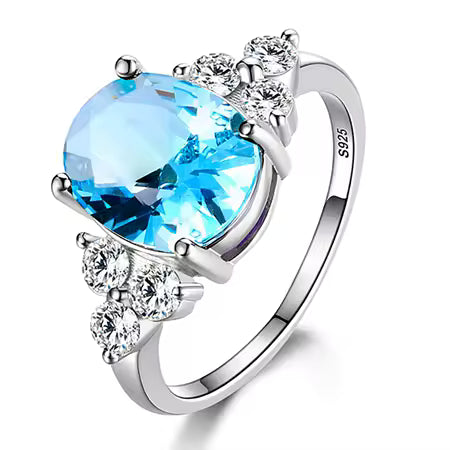 Zircon Oval Wedding Ring