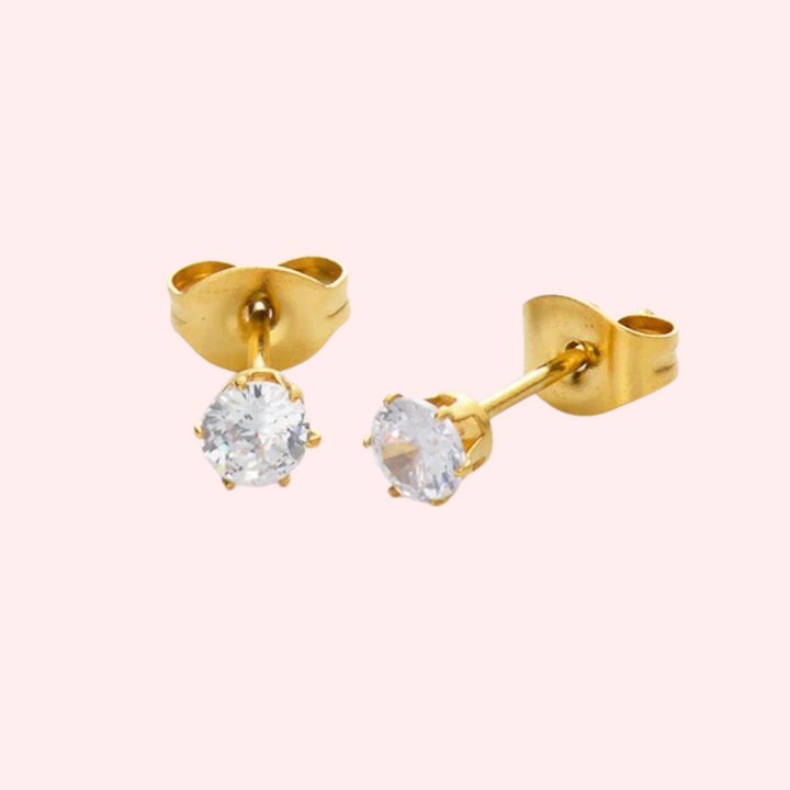 Clear Cubic Zirconia Hypoallergenic Earrings
