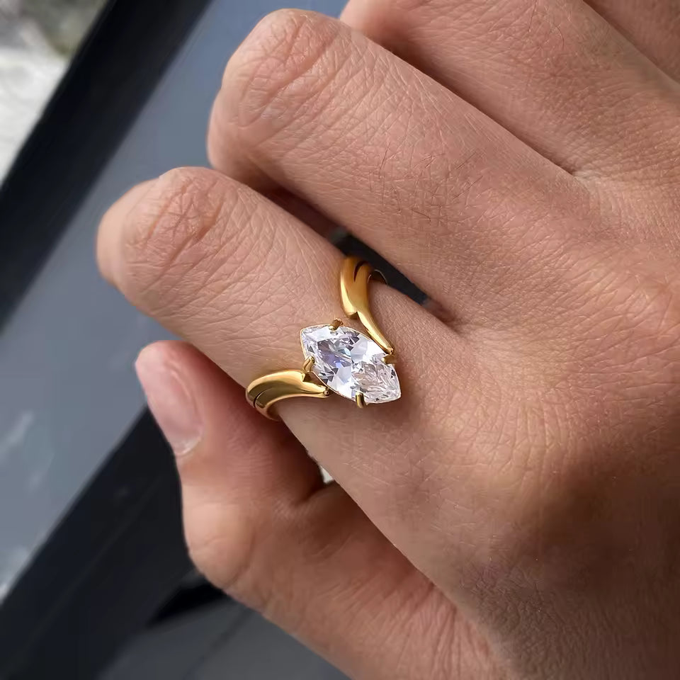 Bernadetta Diamond Marquise Gold Ring