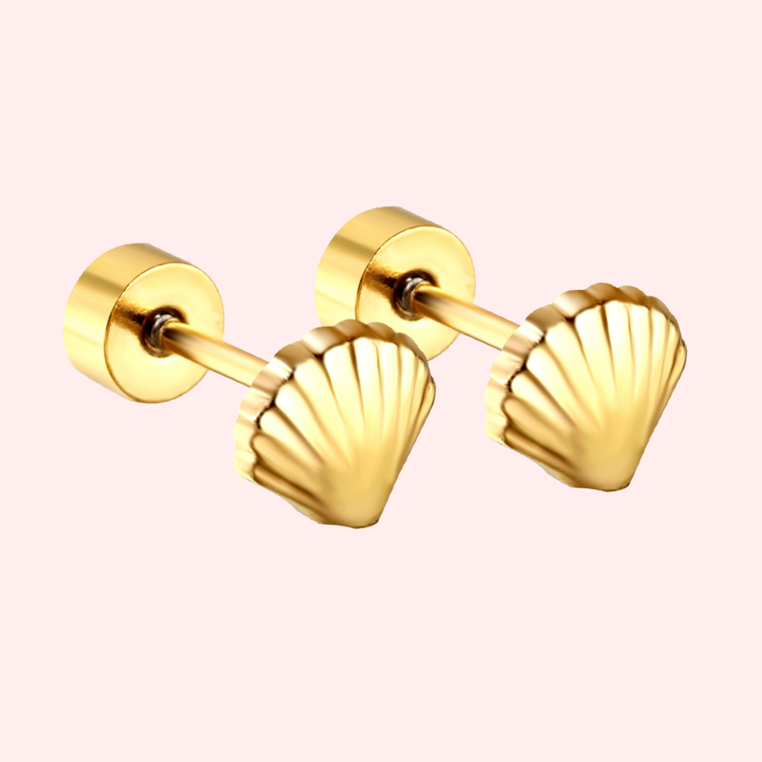 Shell Hypoallergenic Flat Back Stud Earring