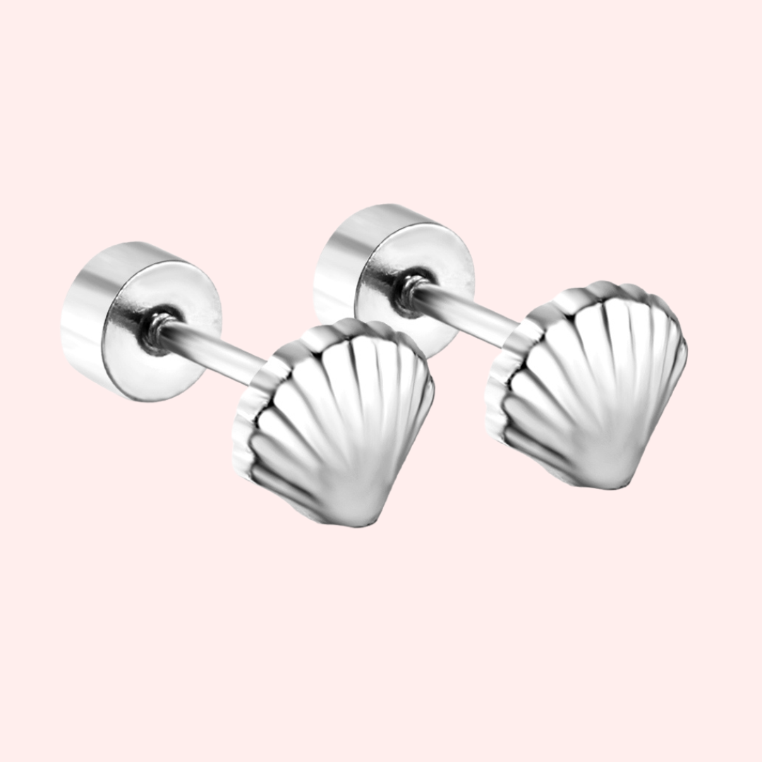 Shell Hypoallergenic Flat Back Stud Earring