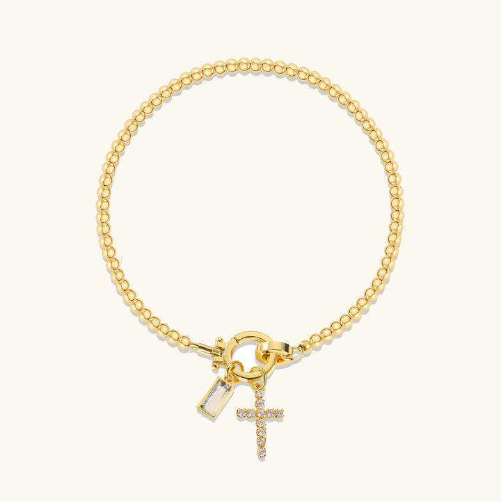 Amalia Birthstone Cross Bracelet