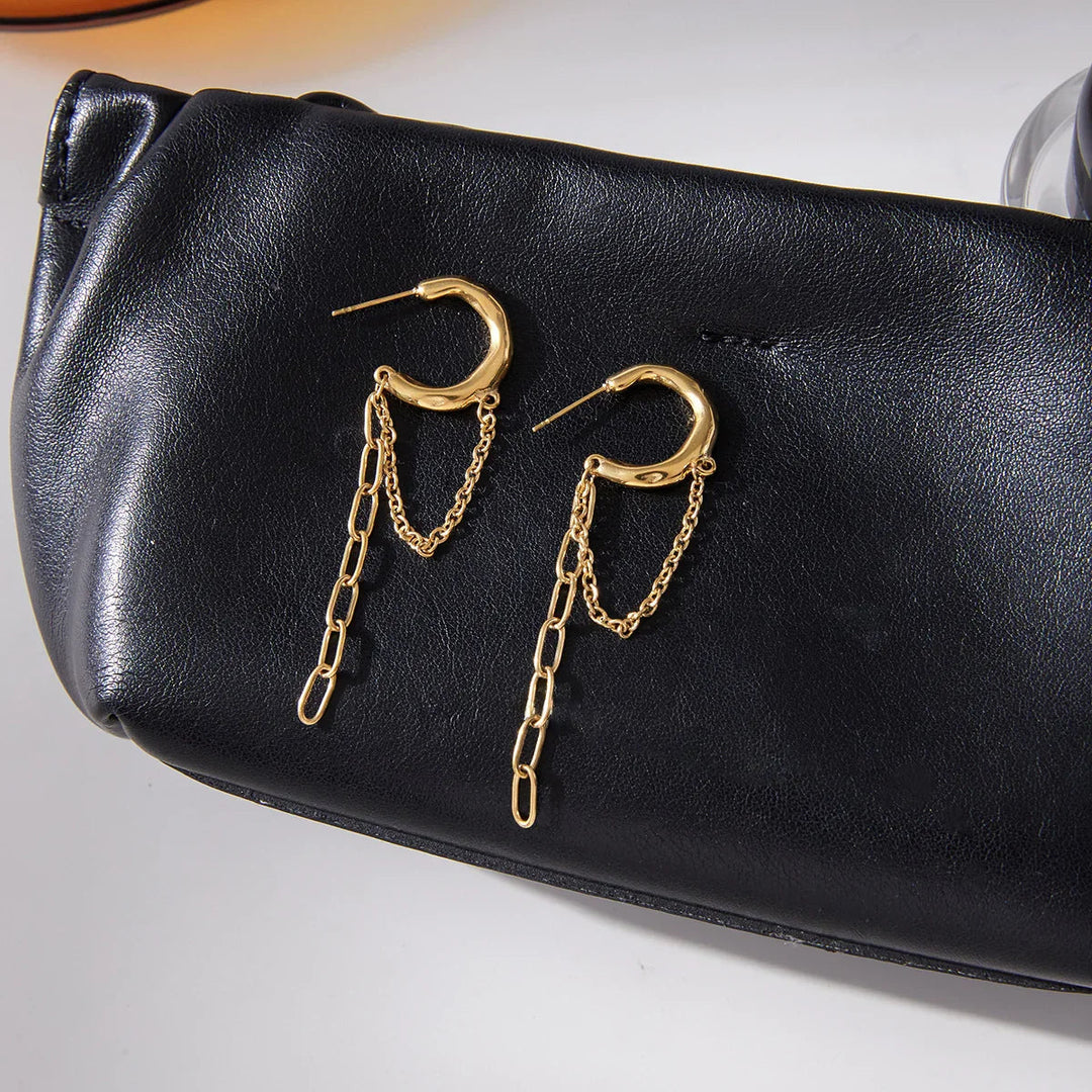 Claudette Link Chain Hoops