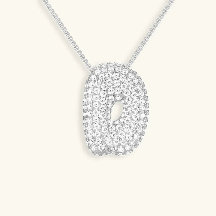 Bubble Initial Diamond Necklace