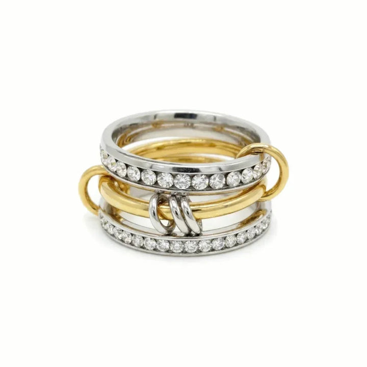 Vivia Two Tone Stacked Diamond Ring