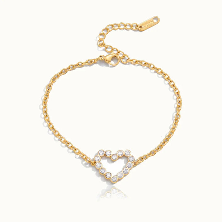 Luv Diamond Heart Gold Bracelet