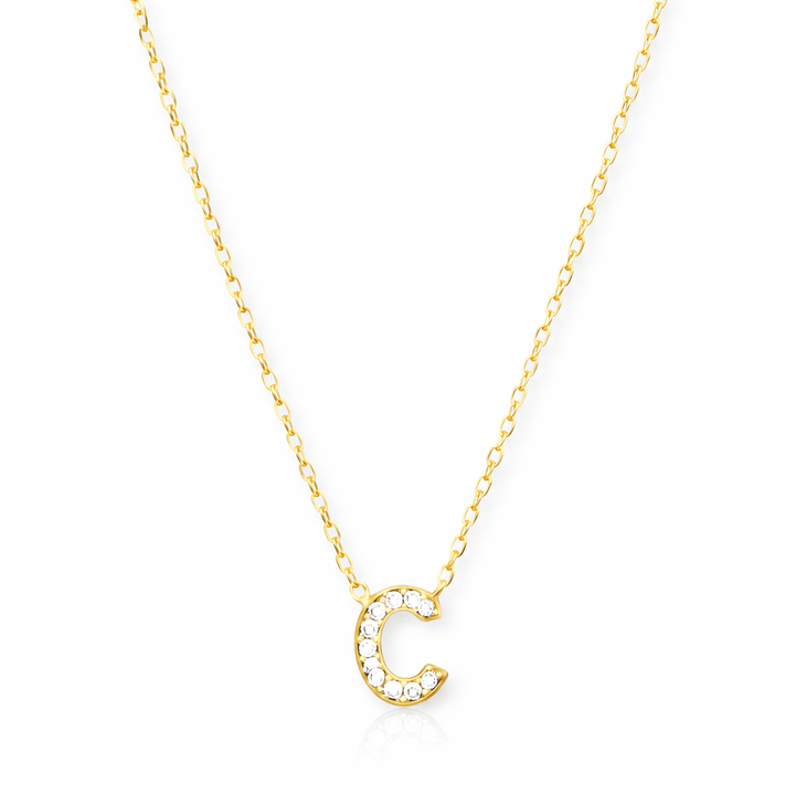 RHINESTONE LETTER NECKLACE