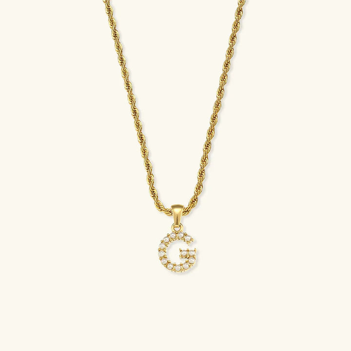 Elodie Initial Letter Pearl Necklace