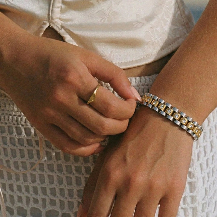 Gold Watchband Bracelet