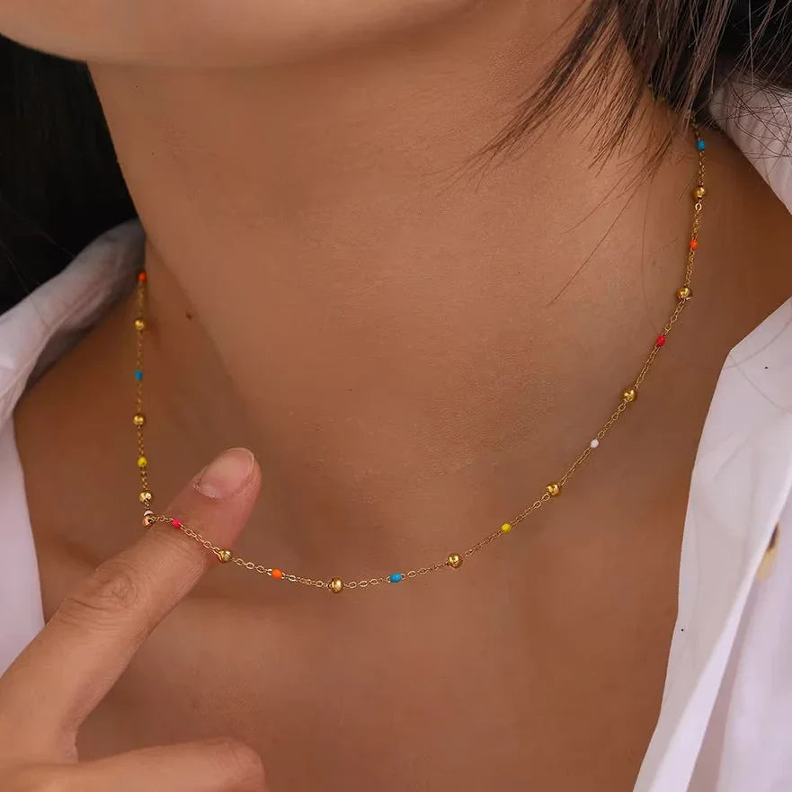 Amphitrite Gold Chain Bead Necklace