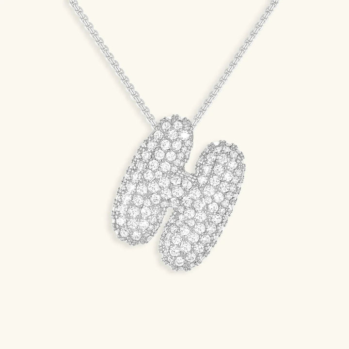 Bubble Initial Diamond Necklace