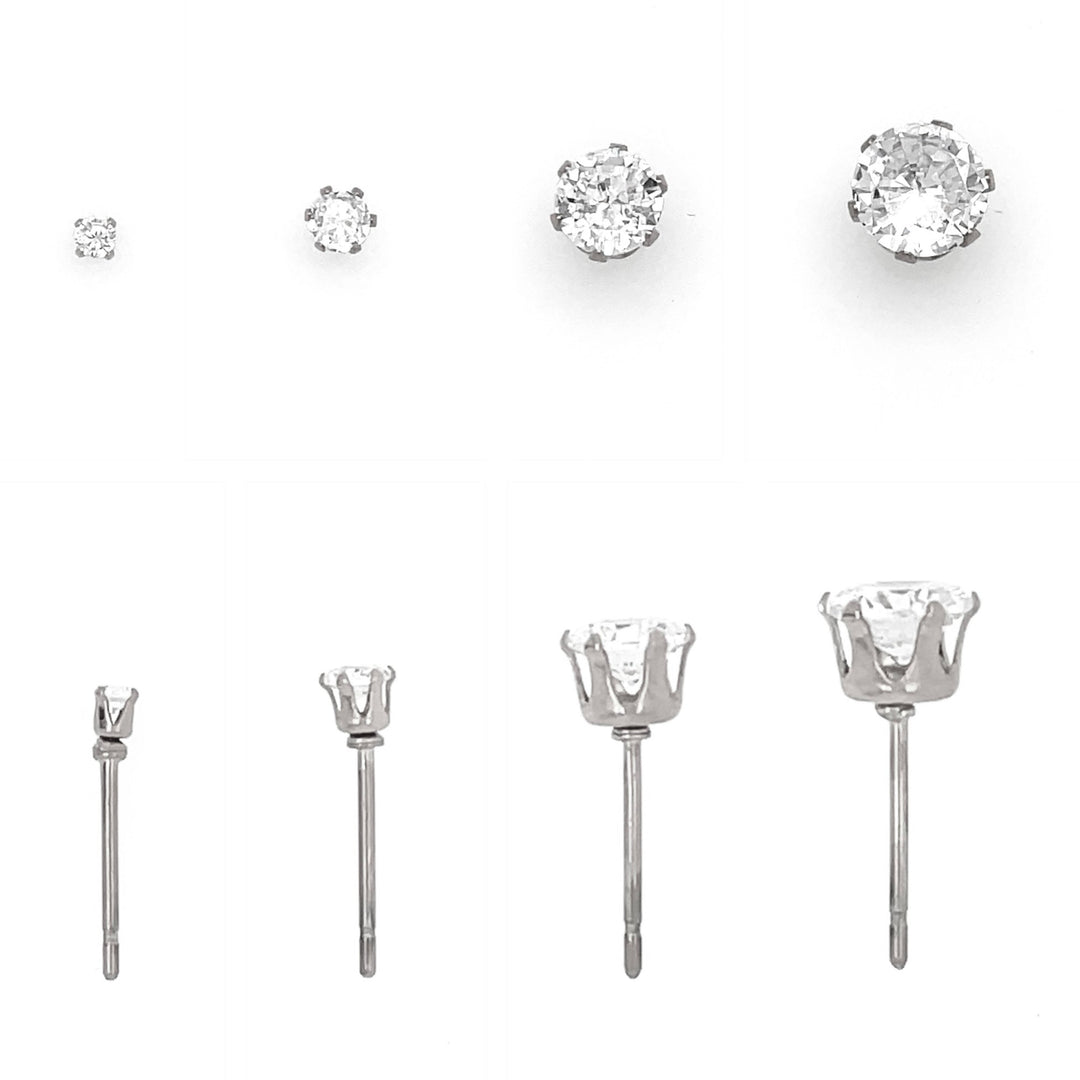 Clear Cubic Zirconia Hypoallergenic Earrings