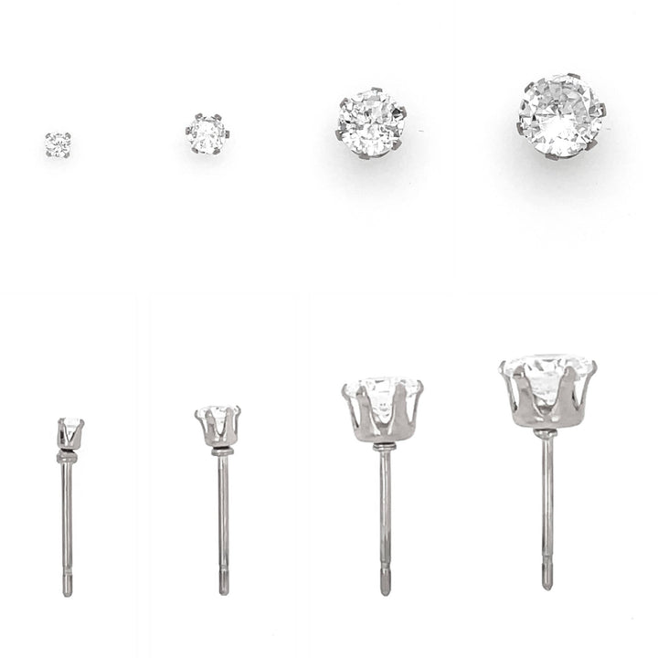 Clear Cubic Zirconia Hypoallergenic Earrings