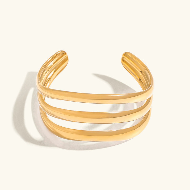 Meredith Triple Layer Gold Bangle