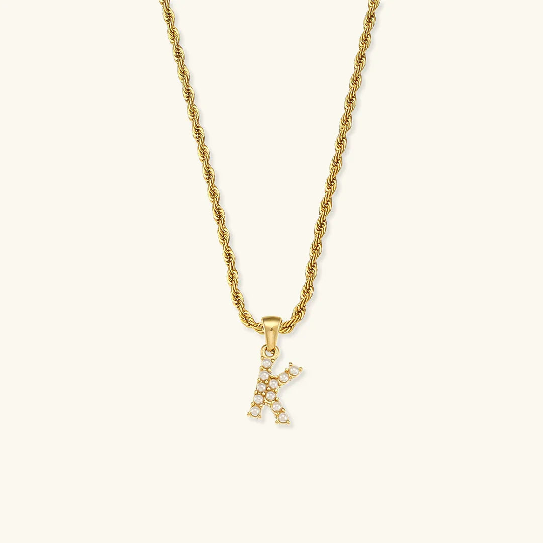 Elodie Initial Letter Pearl Necklace