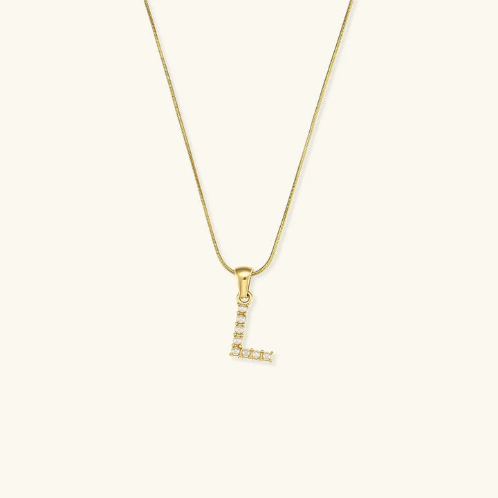 Augustine Initial Letter Pearl Necklace