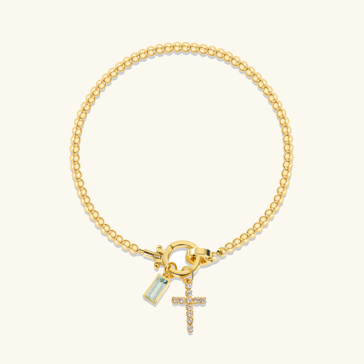 Amalia Birthstone Cross Bracelet