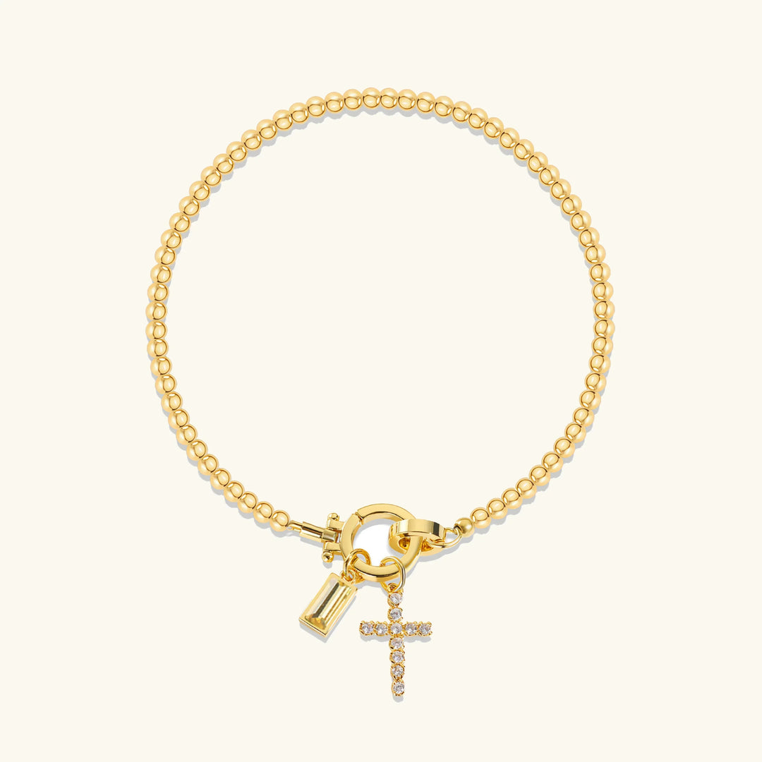 Amalia Birthstone Cross Bracelet