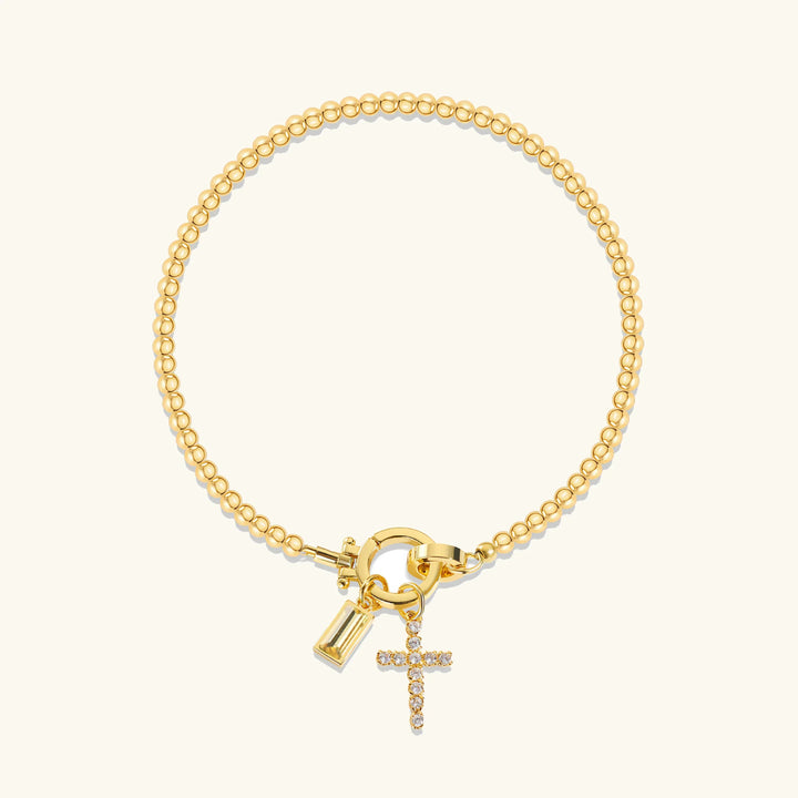 Amalia Birthstone Cross Bracelet