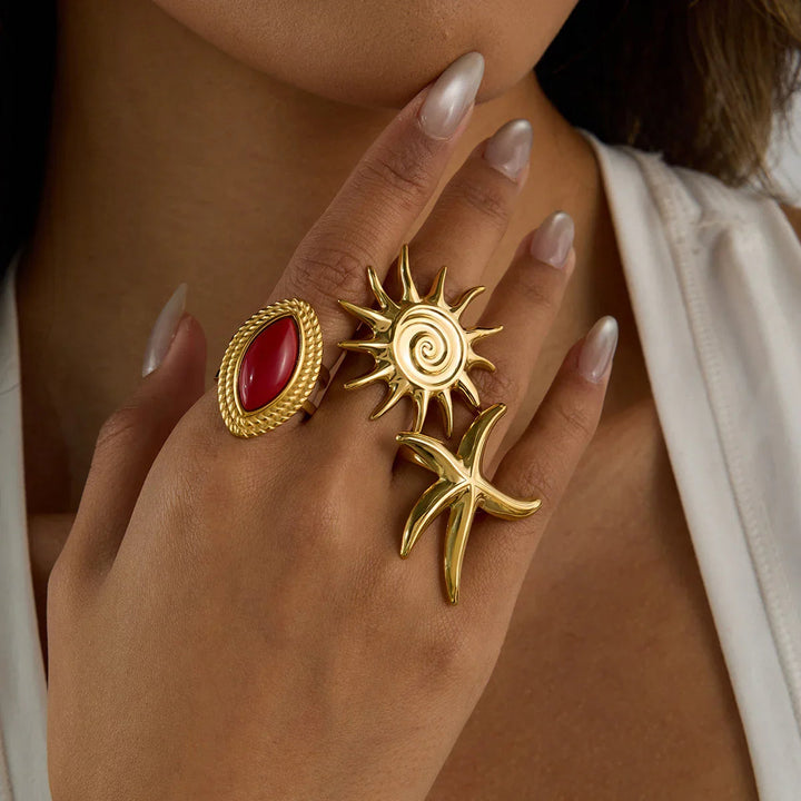 Oceanic Gold Starfish Ring