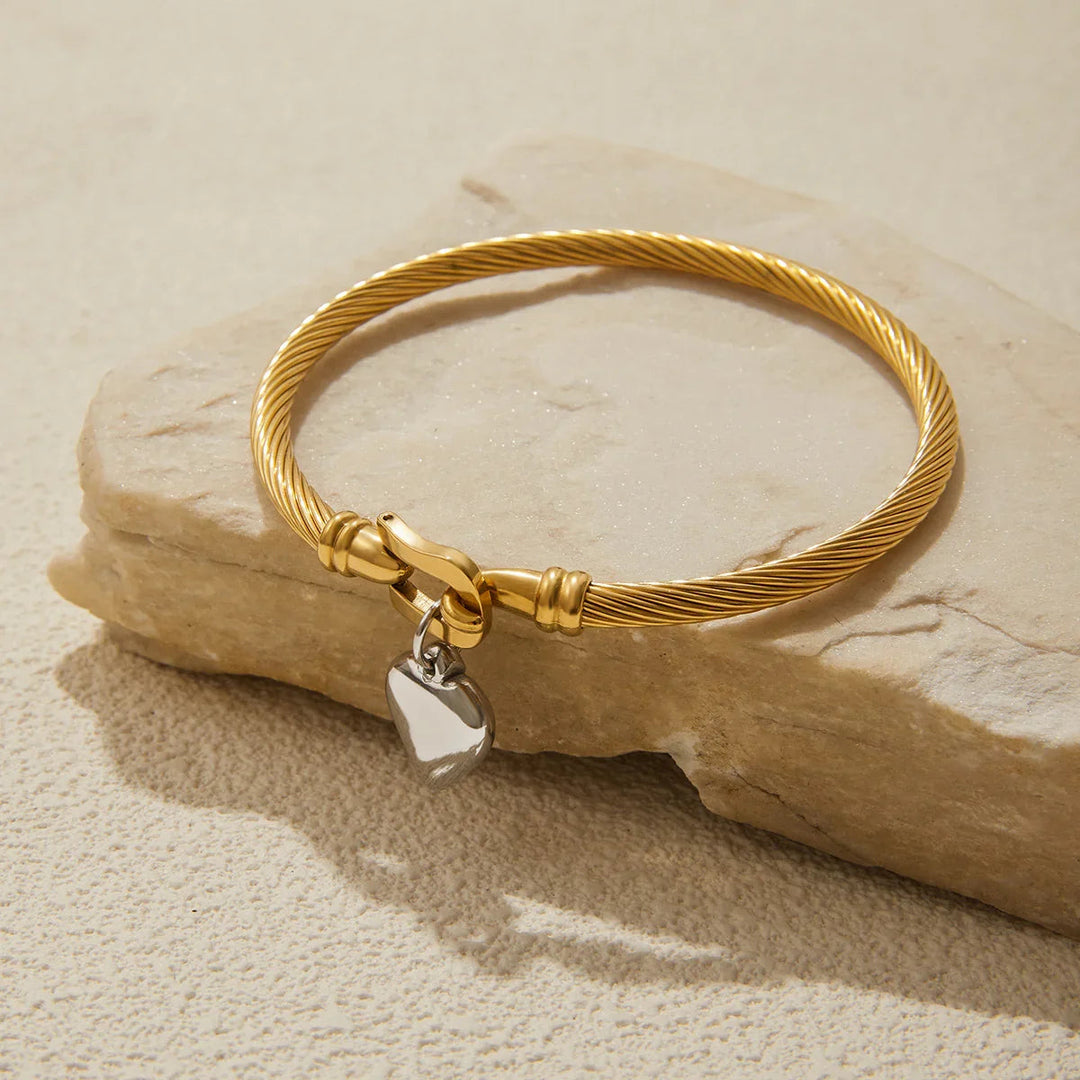 Solenne Twisted Band Gold Bracelet