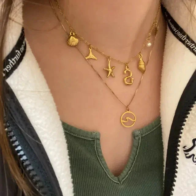 Avaria Ocean Initial Necklace