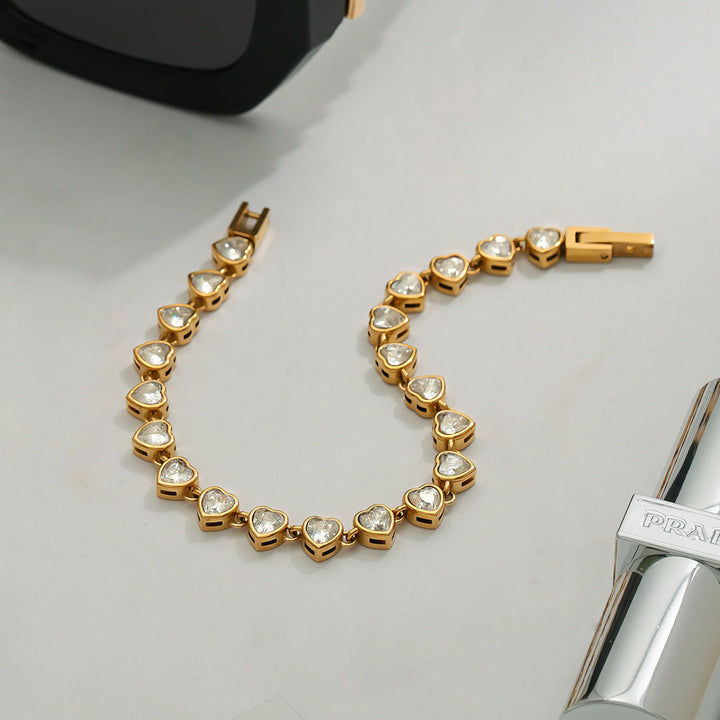Romani Heart Shaped Tennis Bracelet