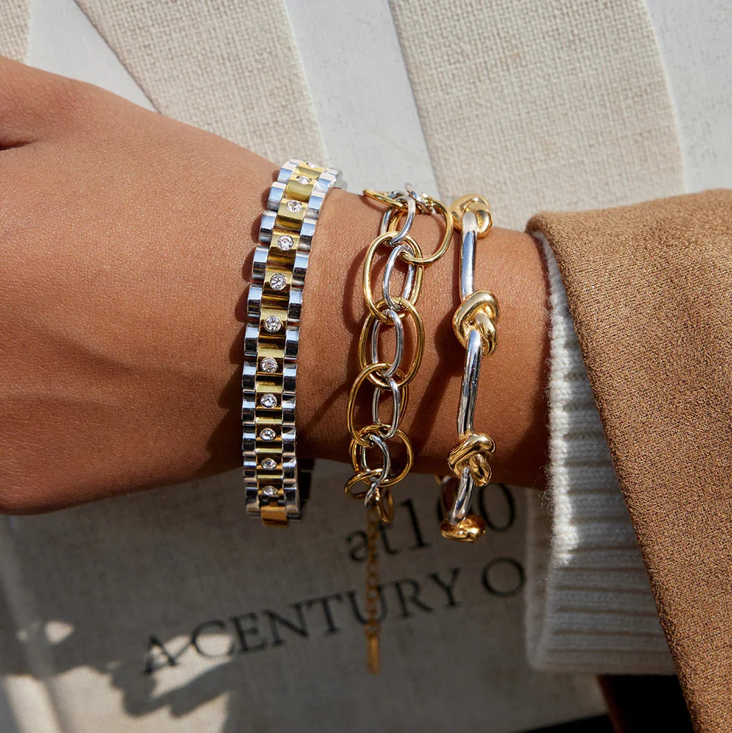 Ramona Two Tone Multi Link Bracelet