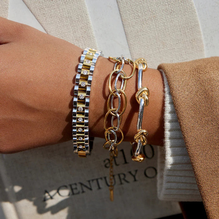 Renee Two Tone Knot Bangle