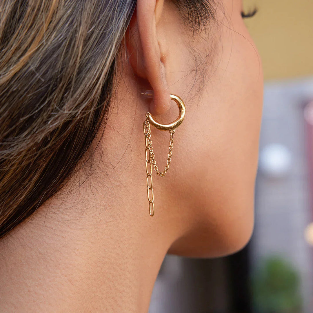 Claudette Link Chain Hoops