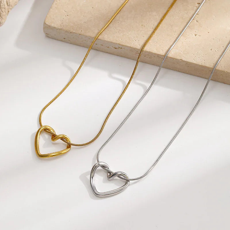 Gold Knot Heart Pendant