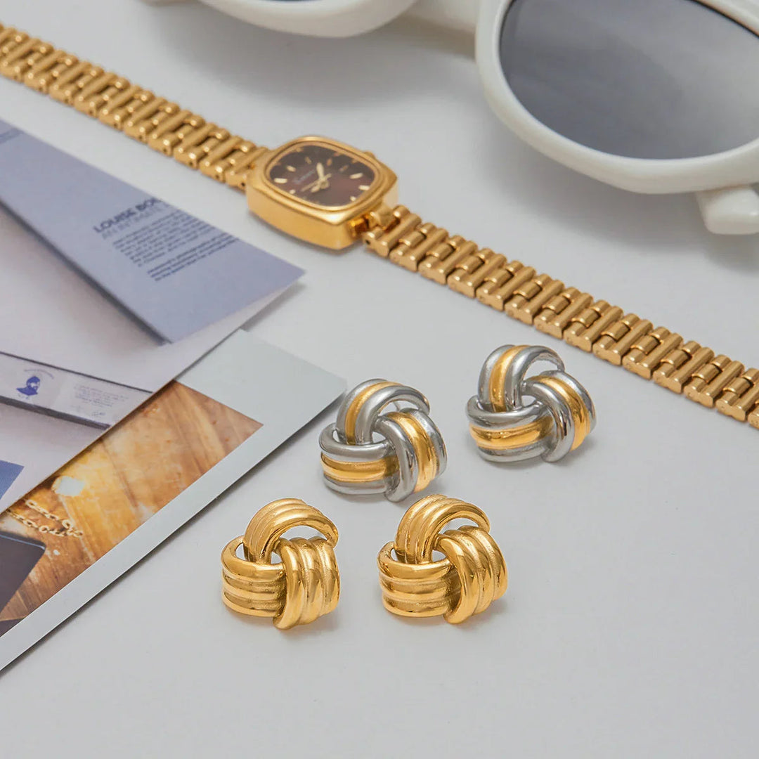 Avielle Chunky Gold Knot Earrings
