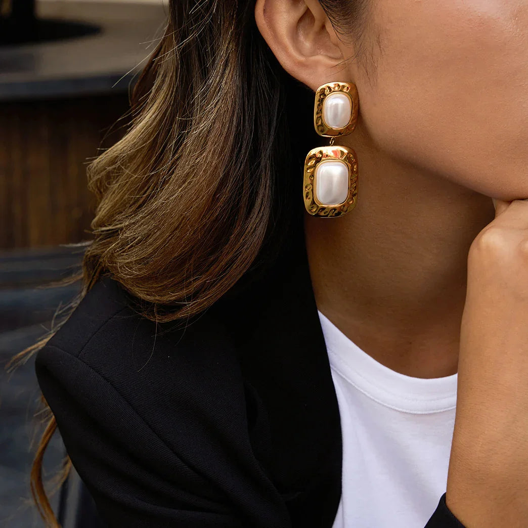 Trixie Chunky Pearl Drop Earrings
