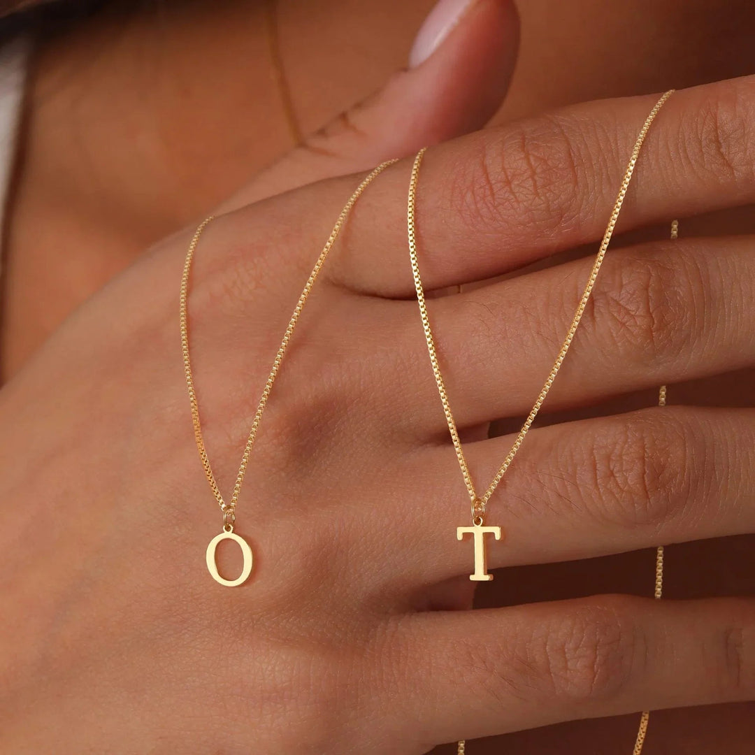 Therese Letter Initial Gold Necklace