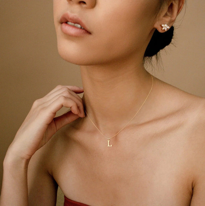 Therese Letter Initial Gold Necklace