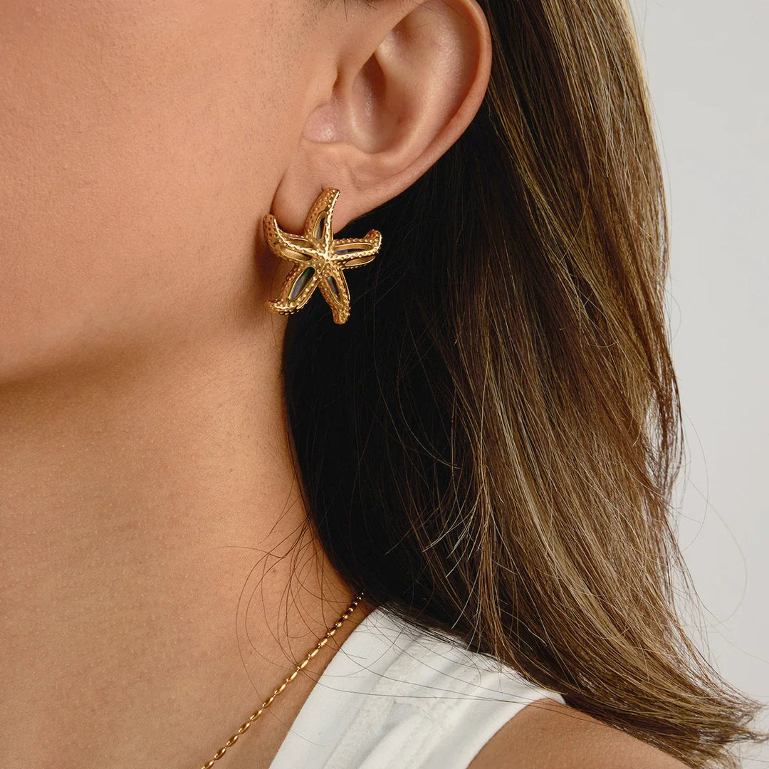 Aquatta Gold Starfish Earrings