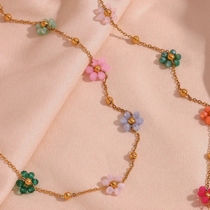 Azalea Floral Gold Necklace