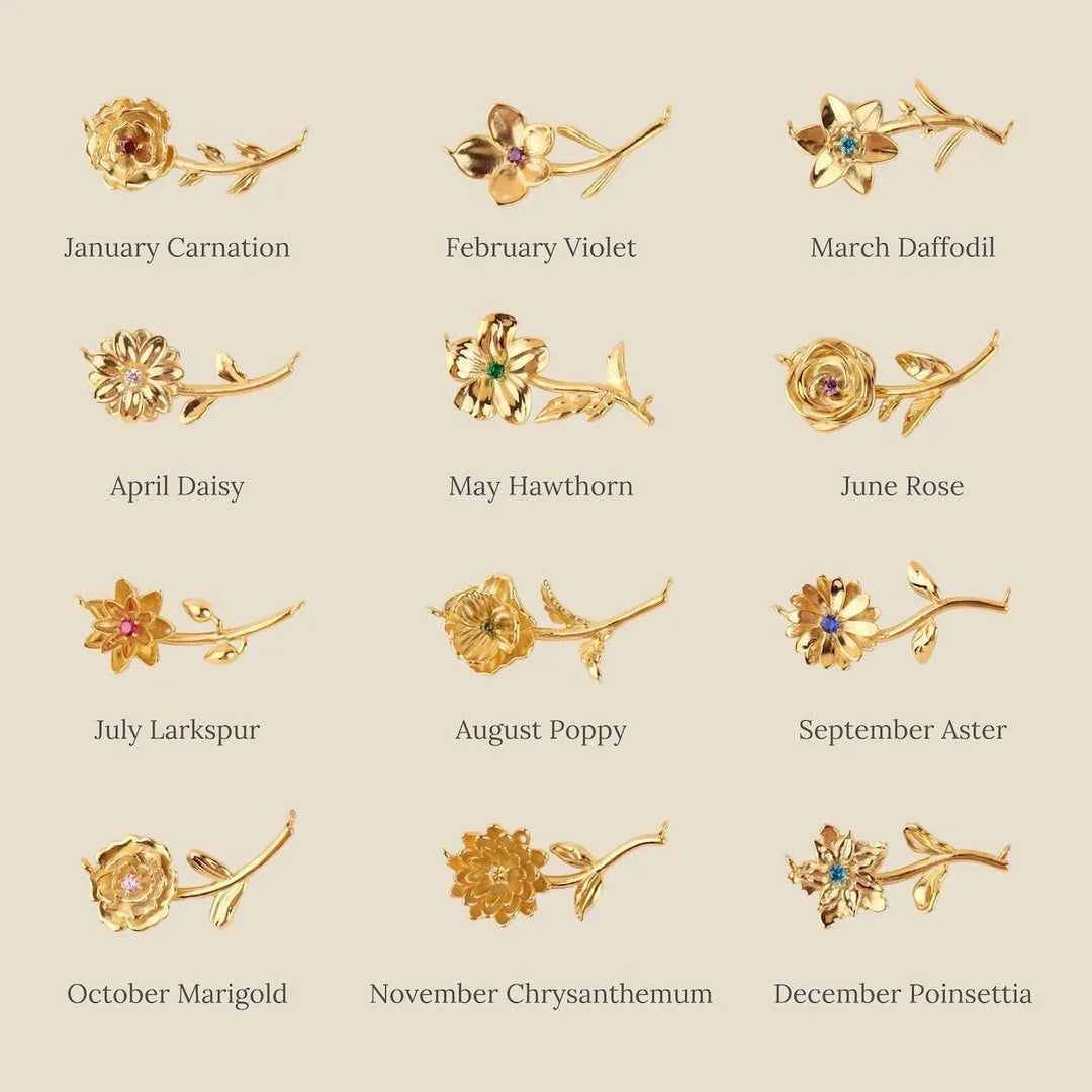 Maribelle Birth Flower Gold Necklace