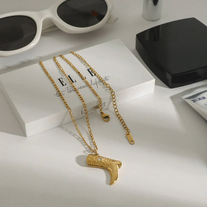 Makayla Gold Boot Pendant