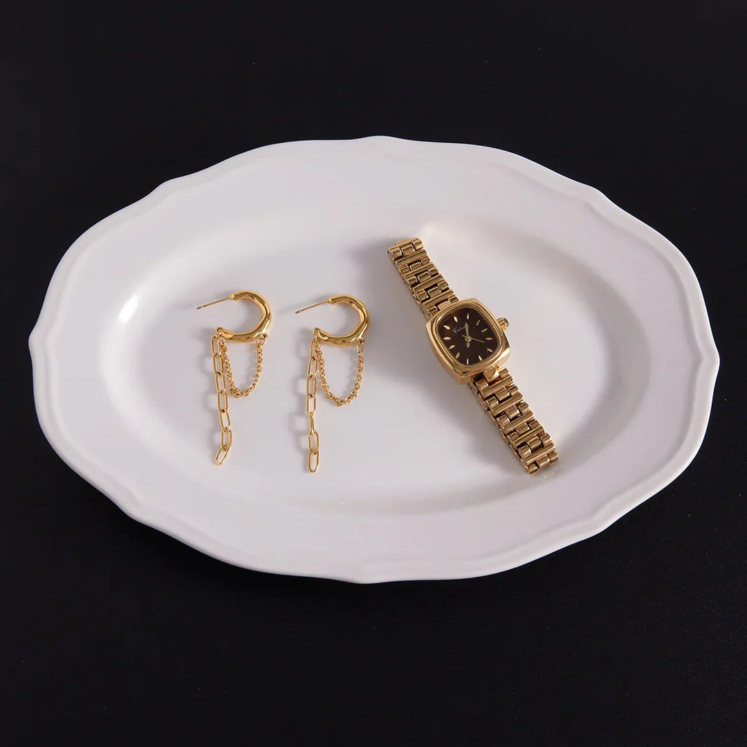 Claudette Link Chain Hoops