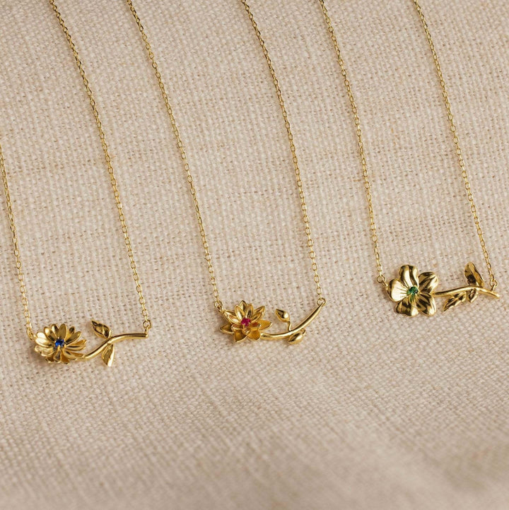 Maribelle Birth Flower Gold Necklace
