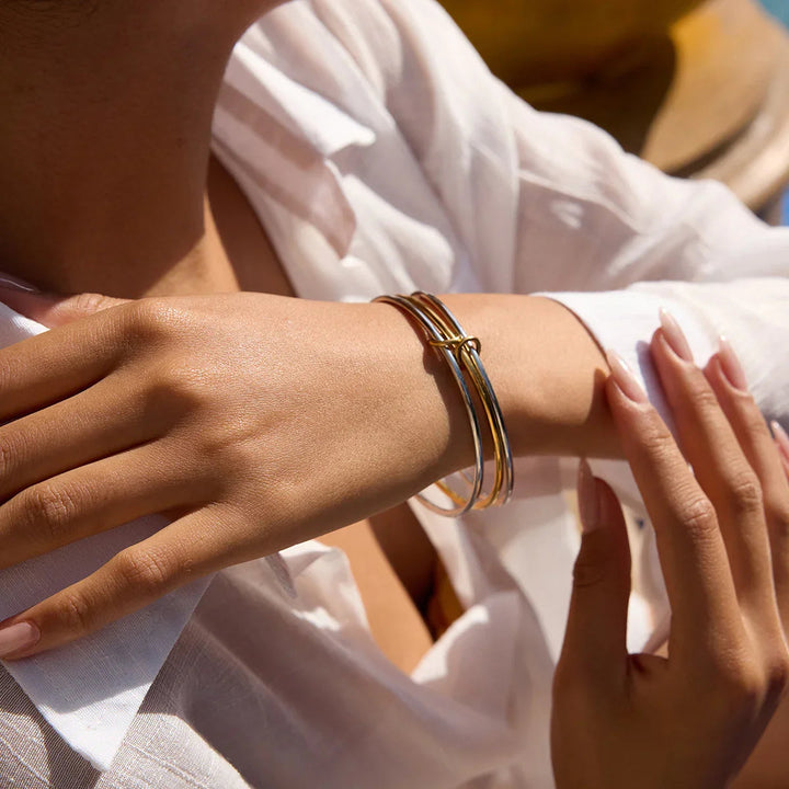 Romina Two Tone Stacked Bracelet