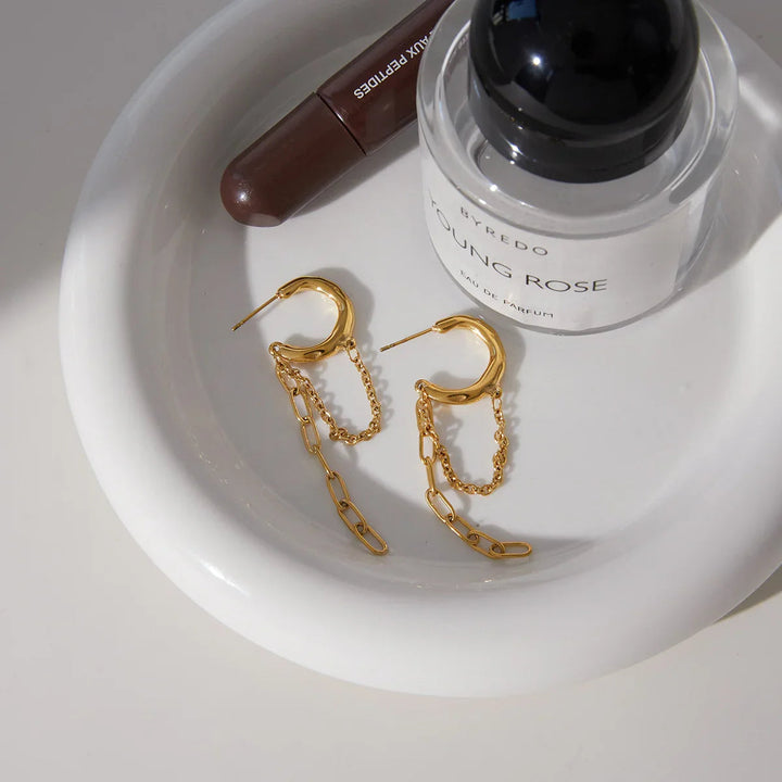 Claudette Link Chain Hoops