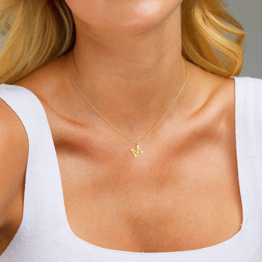 Therese Letter Initial Gold Necklace